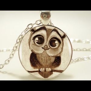 Adorable Brown Owl Pendant Necklace